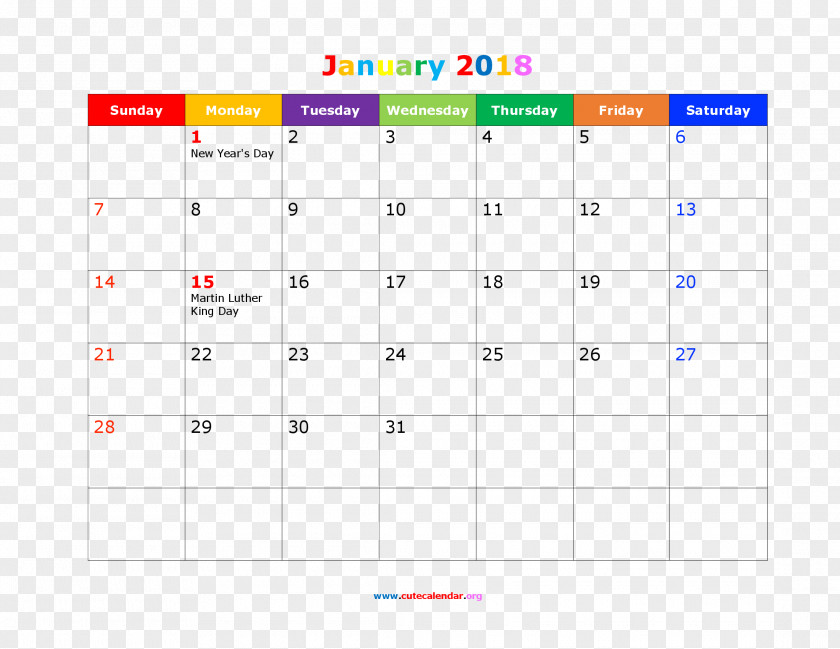 Calendar 2018 July Time Federal Holidays In The United States Template PNG