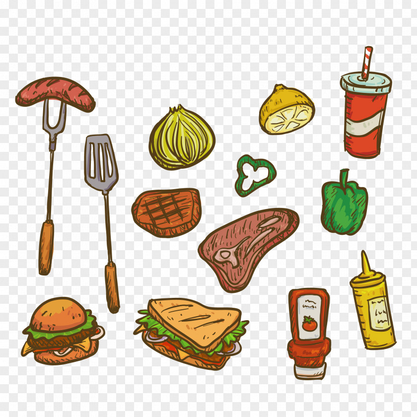 Gourmet Free Download Barbecue Grill Picnic Food Euclidean Vector PNG