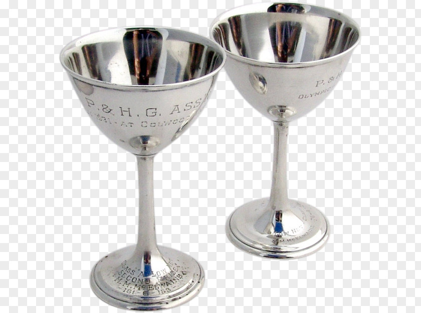 Silver Trophy Glass Stemware Cup Medal PNG