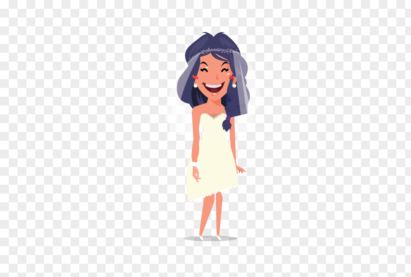 Cartoon Bride Illustration PNG