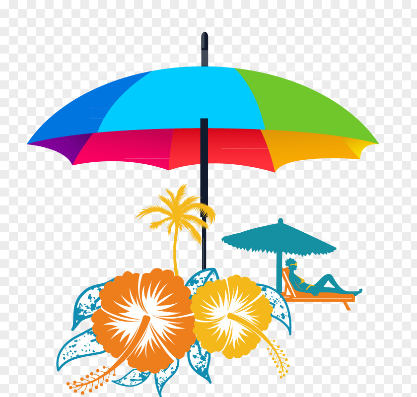 Creative Umbrella Sandy Beach Clip Art PNG