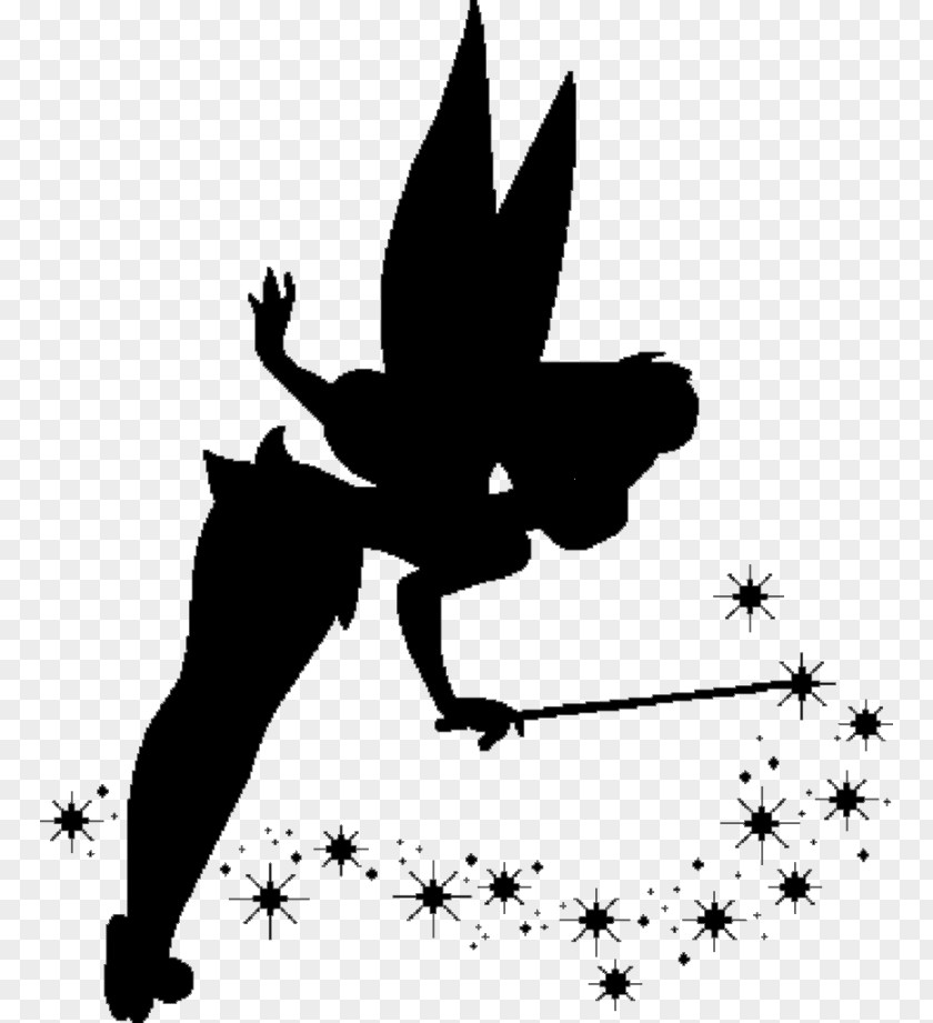 Peter Pan Tinker Bell Silhouette Stencil PNG