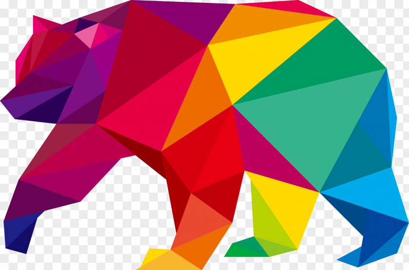 Vector Hand Colored Polar Bear Icon Euclidean PNG