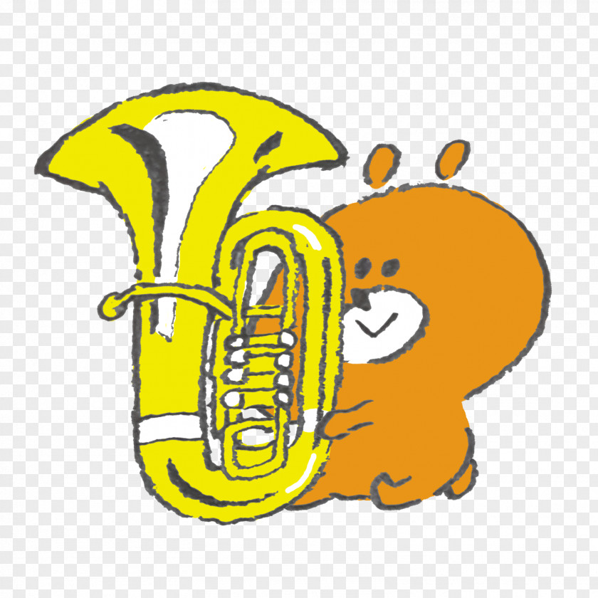 Bear Tuba Illustration Mellophone Brass Instruments Clip Art PNG
