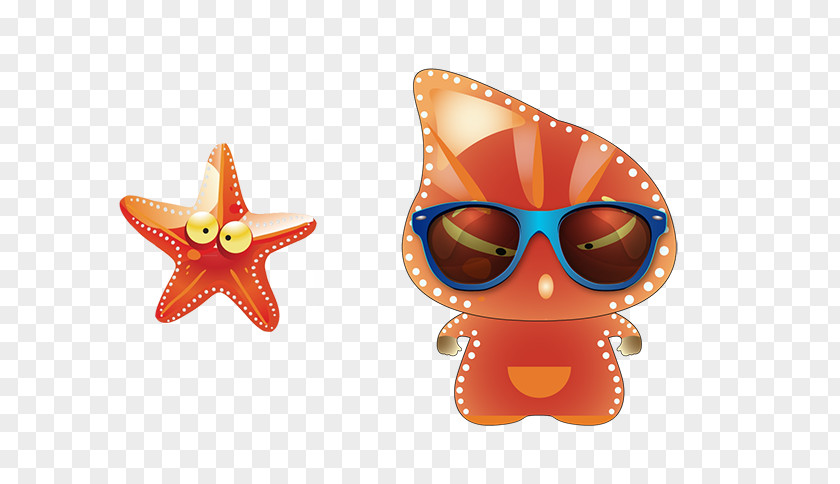 Ocean Theme Glasses Product Design Starfish PNG