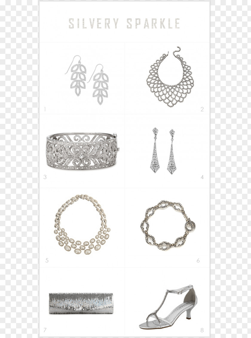 Silver Sparkles White Body Jewellery PNG