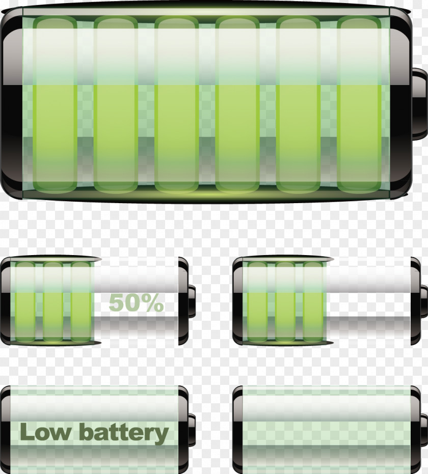 Vector Environmental Electric Battery Light Green Cylinder PNG