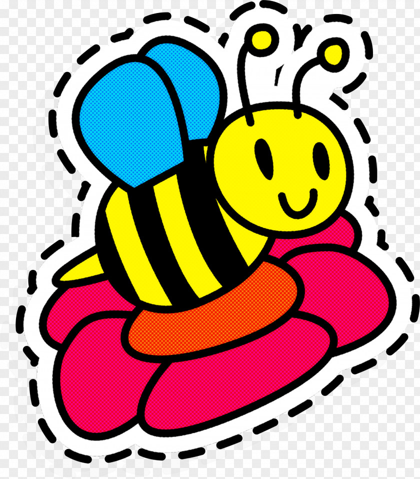 Yellow Cartoon Pink Honeybee Membrane-winged Insect PNG