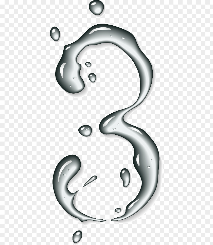 Creative Water Elemental Arabic Numerals Numerical Digit Drop PNG