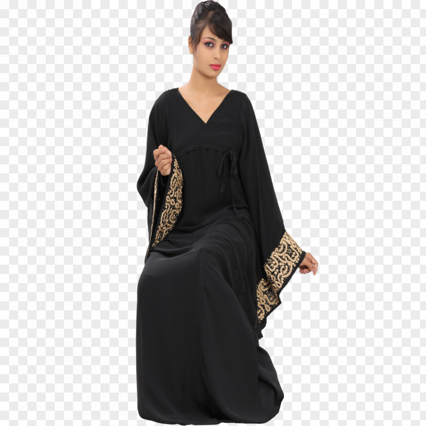 Dress Shoulder Abaya Sleeve Black M PNG