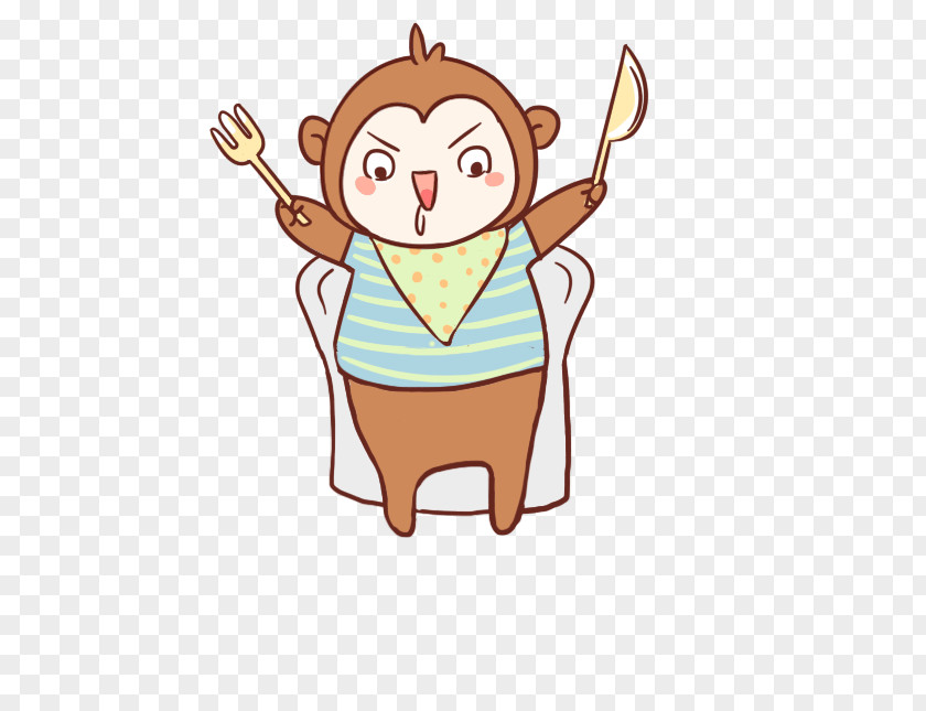Cartoon Monkey Chef Illustration PNG