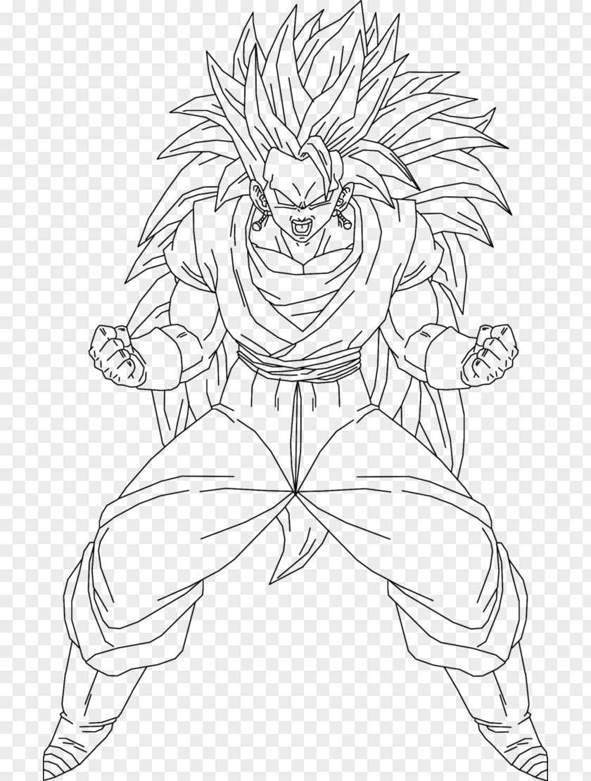 Goku Line Art Drawing Super Saiyan Vegerot PNG