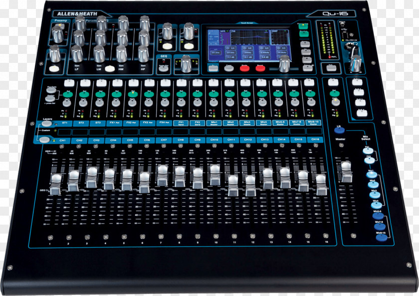 Heath Allen & QU-16 Digital Mixing Console Audio Mixers QU-32 PNG