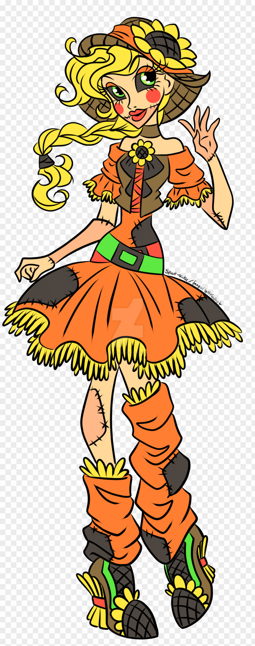 Scarecrow Costume Design Line Art Clip PNG