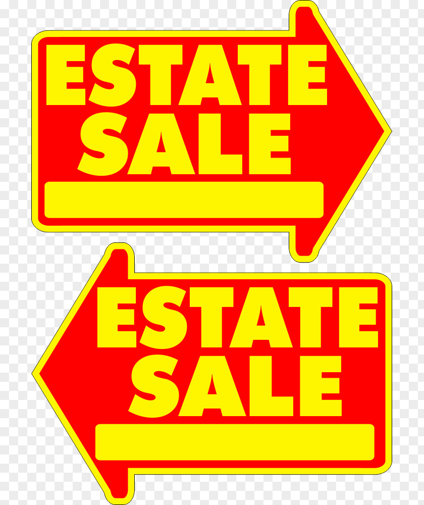 Yellow Banner Sale Estate Sales Garage Lawn Sign PNG