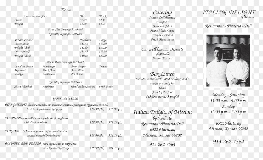 Italian Menu Document Line Brand PNG