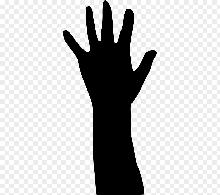 Raised Hand Finger Silhouette Clip Art PNG