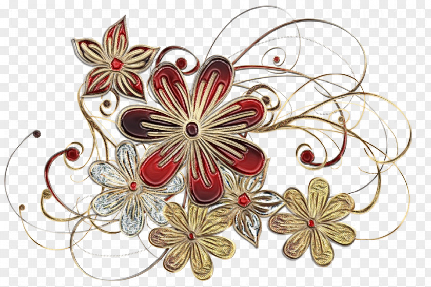 Wildflower Ornament Watercolor Floral Background PNG
