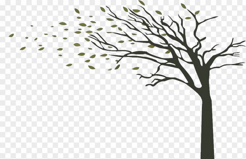The Little Trees Under Autumn Wind Tree Branch Drawing PNG