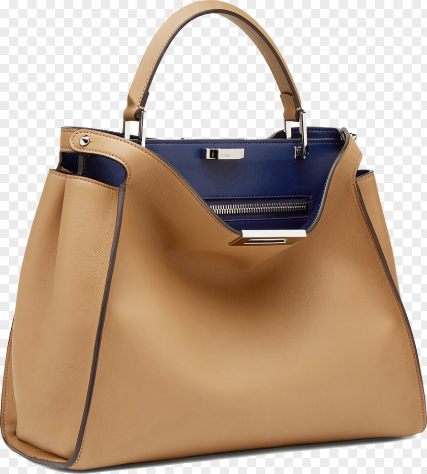 Bag Tote Leather Fendi Handbag PNG