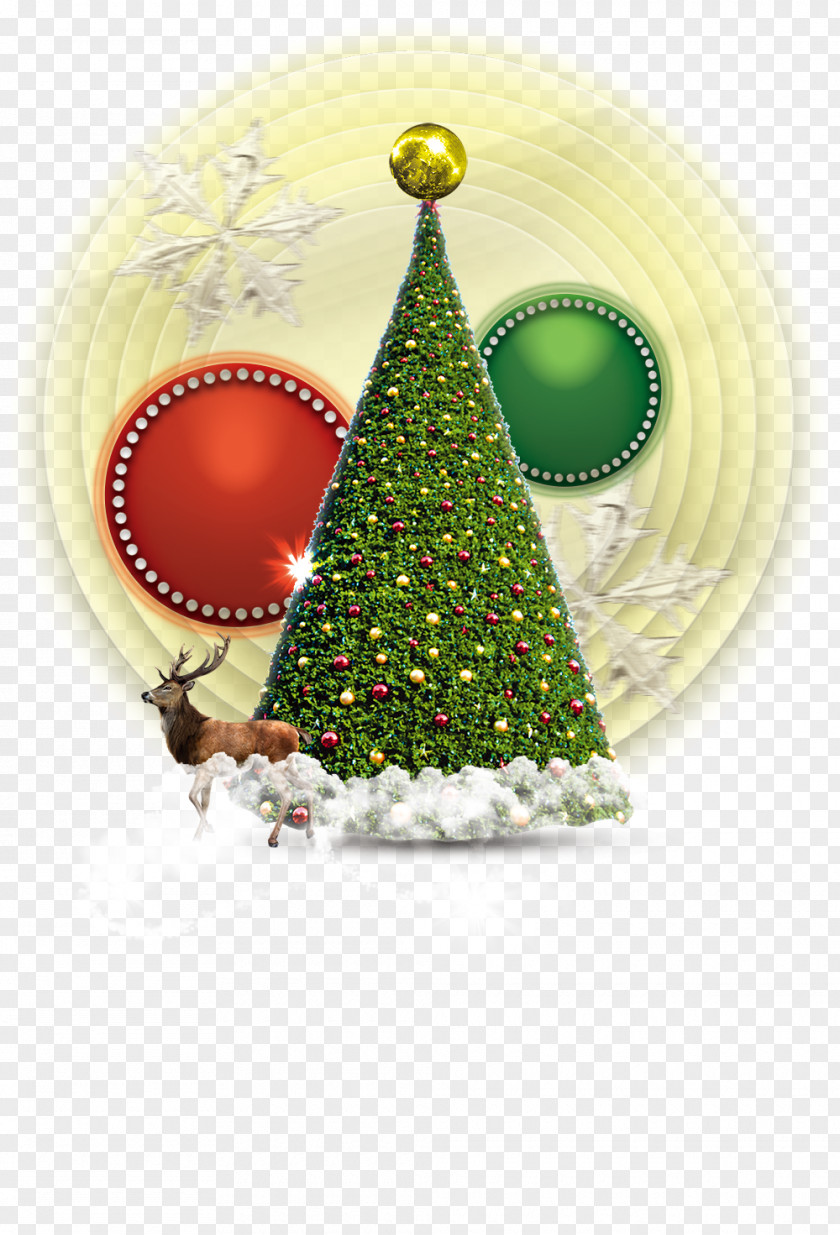 Christmas Trees And Elk Material Ornament Tree Santa Claus PNG