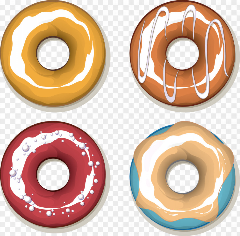 Color Donut Vector Doughnut Glaze Chocolate Illustration PNG