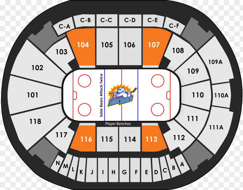 Defend Amway Center Orlando Solar Bears ECHL Florida Everblades Ticket PNG
