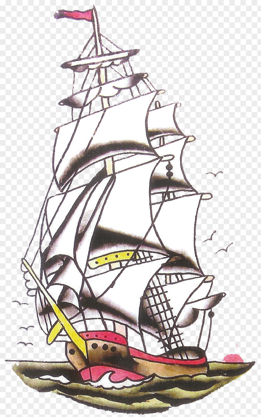 Flash No Regrets Tattoos Brigantine Galleon PNG