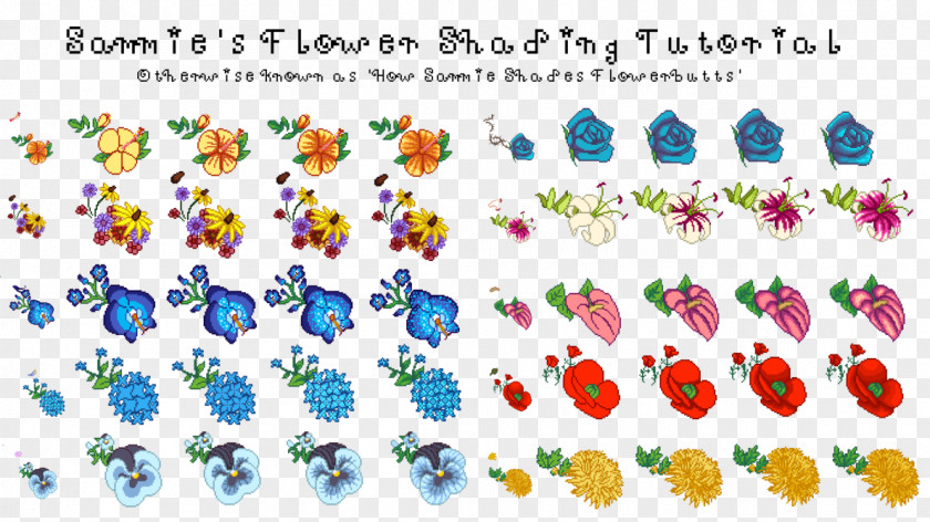 Flowers Shading DeviantArt Flower Pixel Art PNG