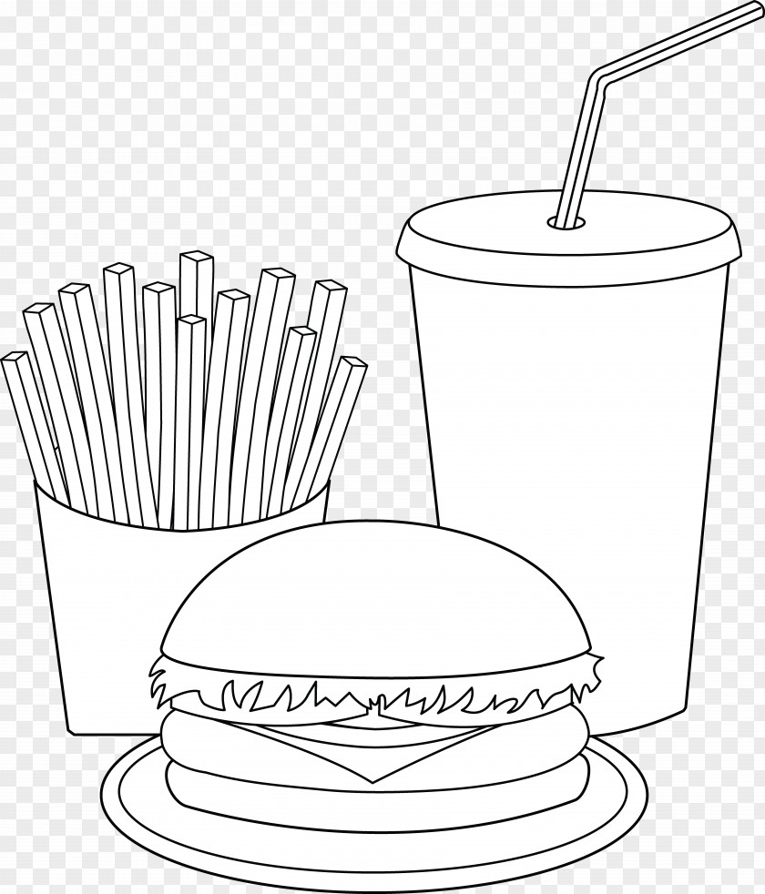 Hamburger Cliparts Black Fast Food Junk French Fries Clip Art PNG