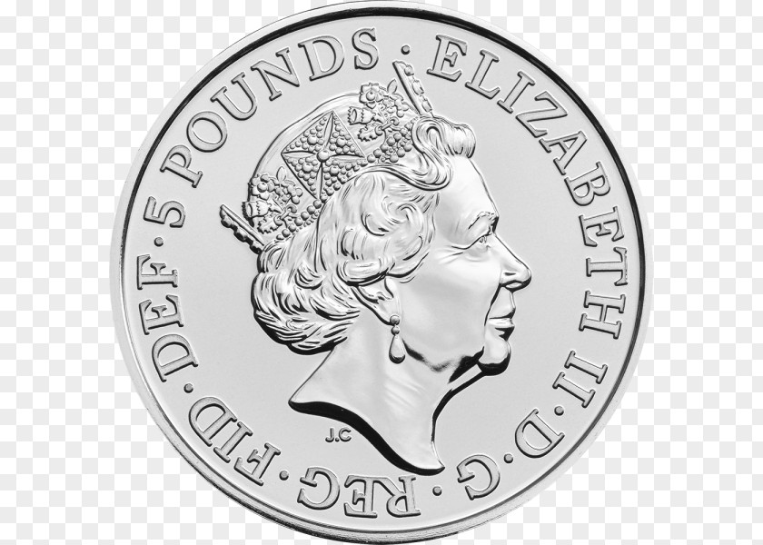 Coin Royal Mint Scotland The Queen's Beasts Five Pounds PNG
