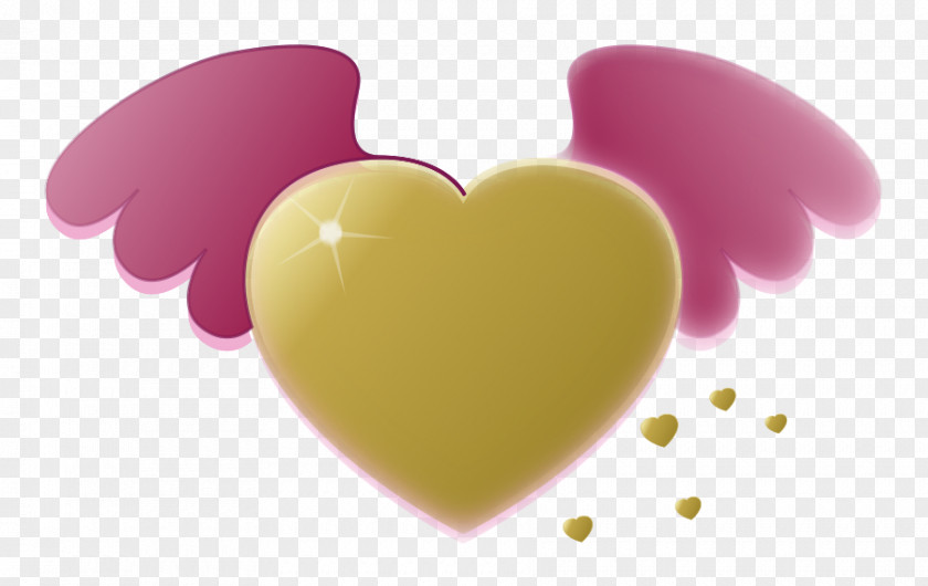 Heart With Wings Clipart Free Gold Clip Art PNG