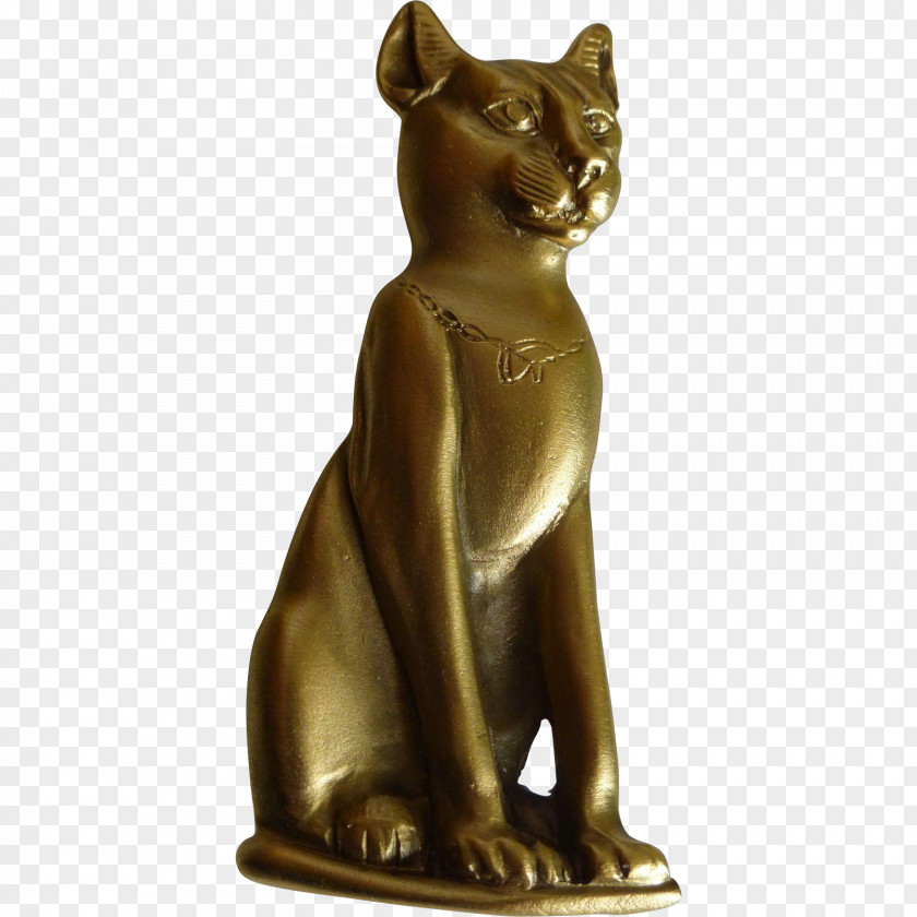Egyptian Gods Cat Bronze Sculpture Figurine PNG
