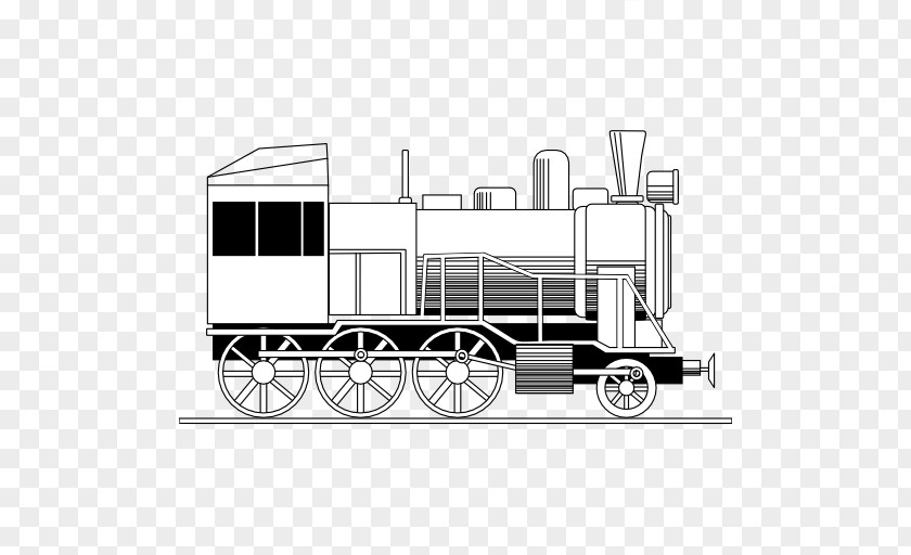 Train Ausmalbild Steam Locomotive Trolley PNG