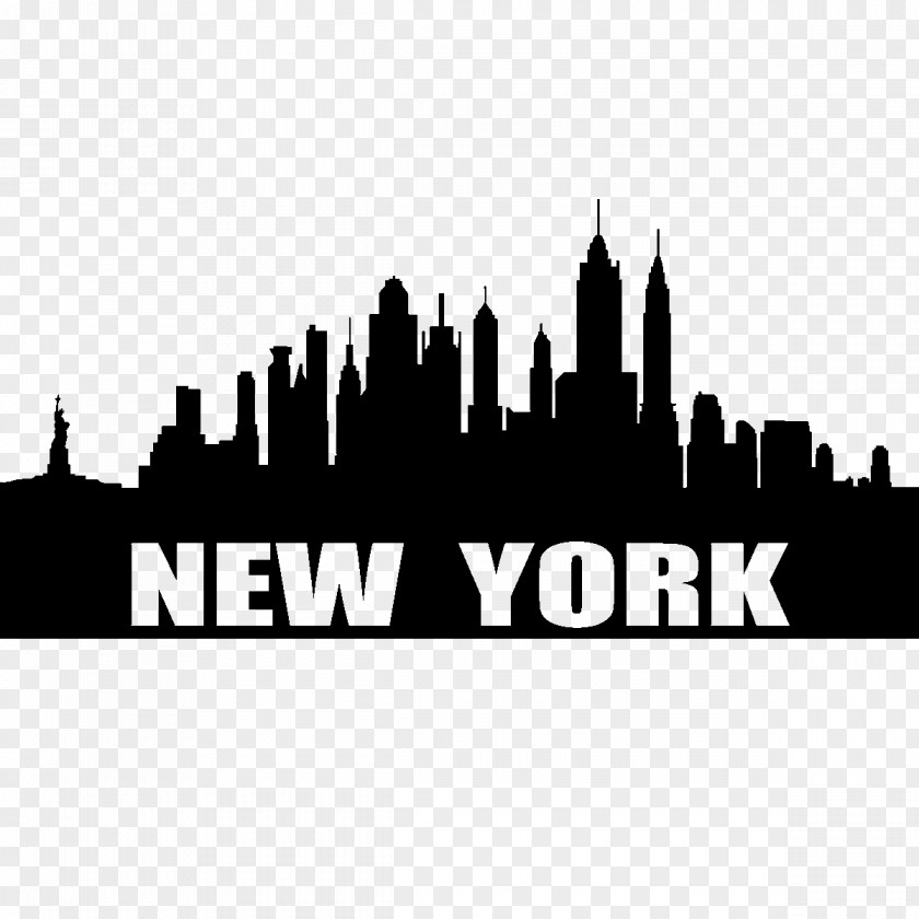 Cityscape New York City Skyline Silhouette Drawing PNG