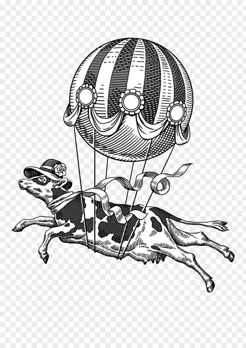 Black And White Balloon Puppy Dog PNG