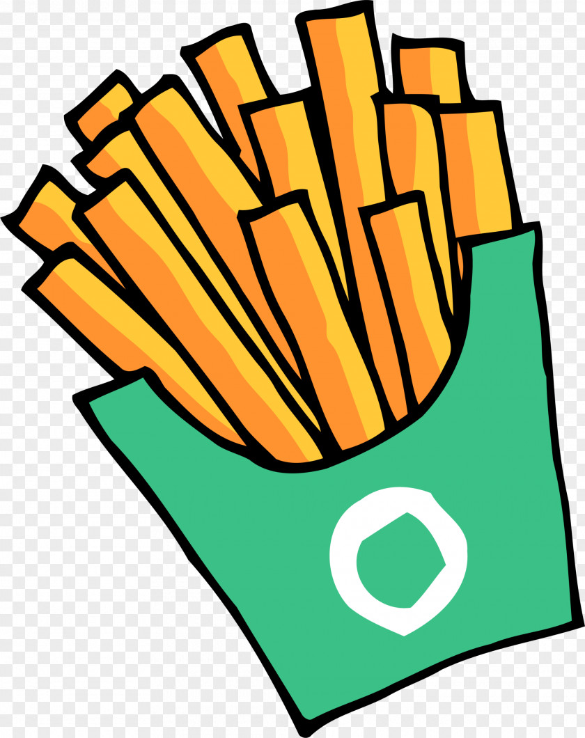 Green Hand Painted French Fries Snack PNG