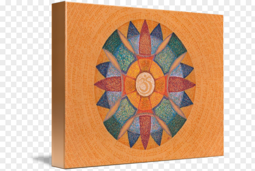 Mandala Om Gallery Wrap Canvas Symmetry Art Pattern PNG