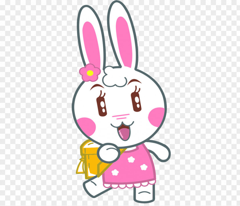 Pink White Rabbit Cartoon Cuteness Animation PNG