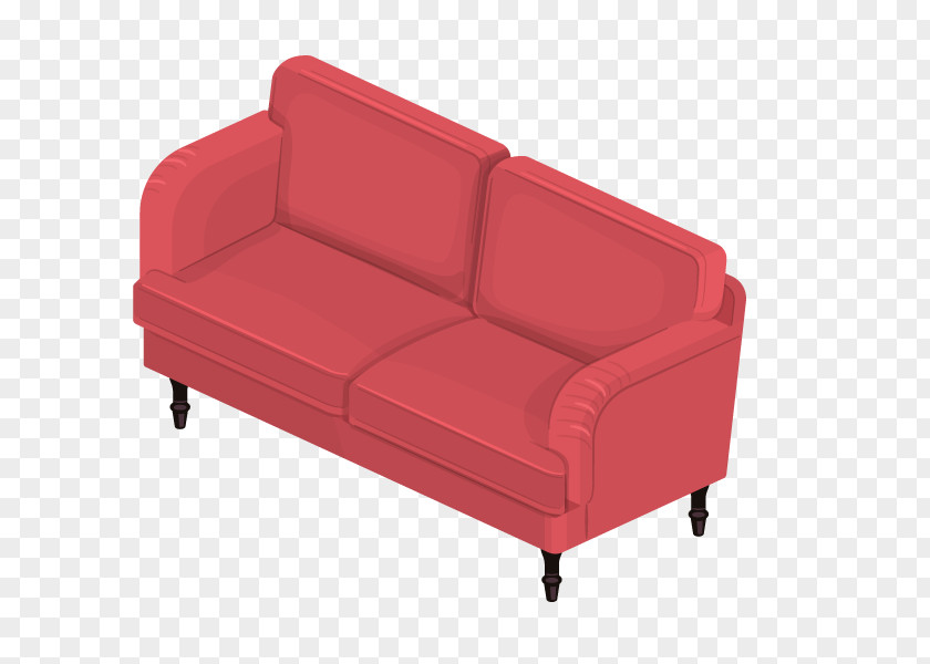 Vector Red Sofa Couch Furniture Chair Fauteuil Living Room PNG