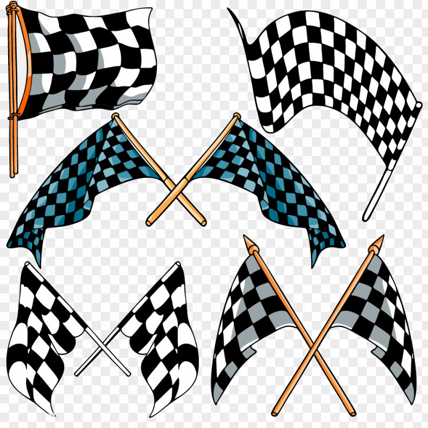 Multiple Race Car Plaid Flag Formula One Racing Flags Auto PNG