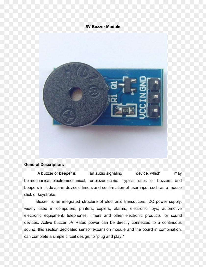 Buzzer Electronic Component Electronics Passivity Circuit PNG