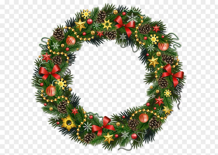 Gold Wreath Christmas Clip Art PNG