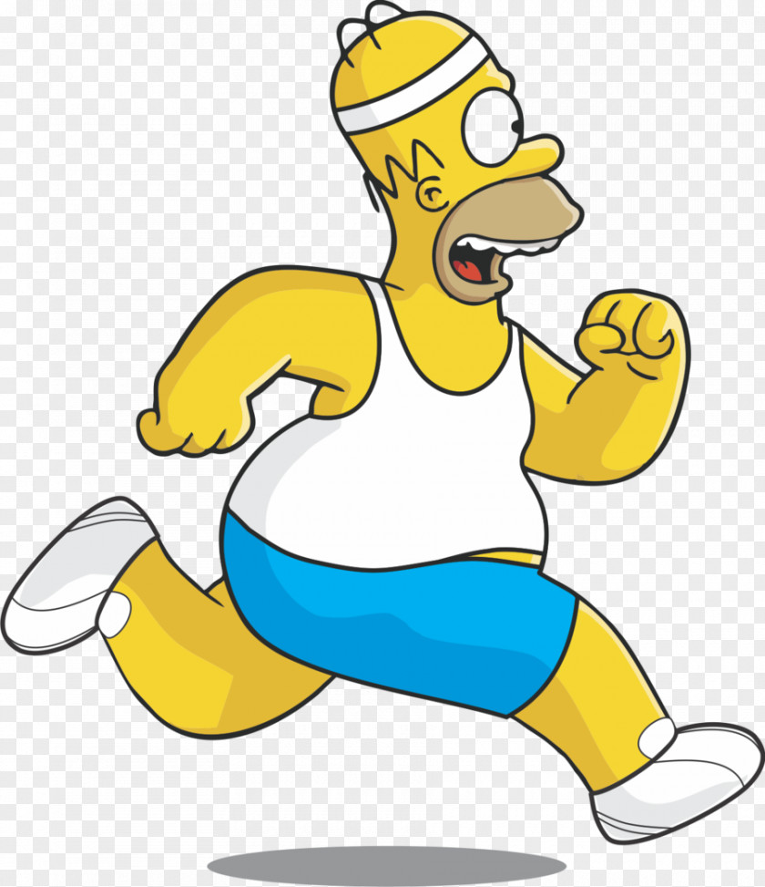 Homer Simpson Miami Hurricanes Football Los Angeles Dodgers Running PNG