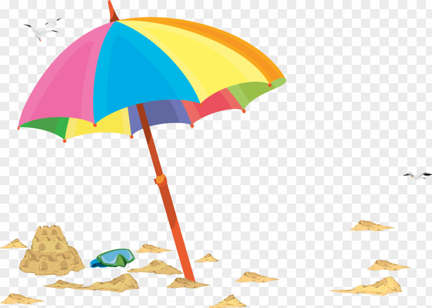 Vector Hand-painted Umbrellas Beach Umbrella Illustration PNG
