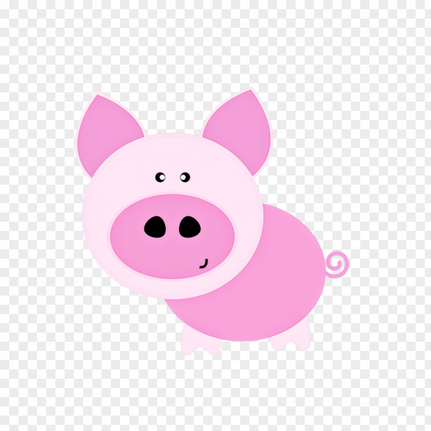 Animation Livestock Pink Cartoon Nose Snout Suidae PNG