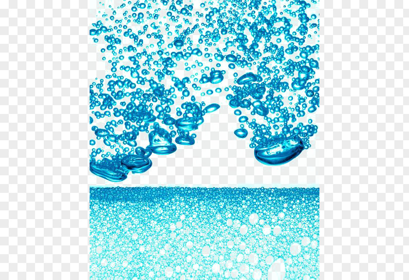 Blue Water Droplets Decorated Drop PNG