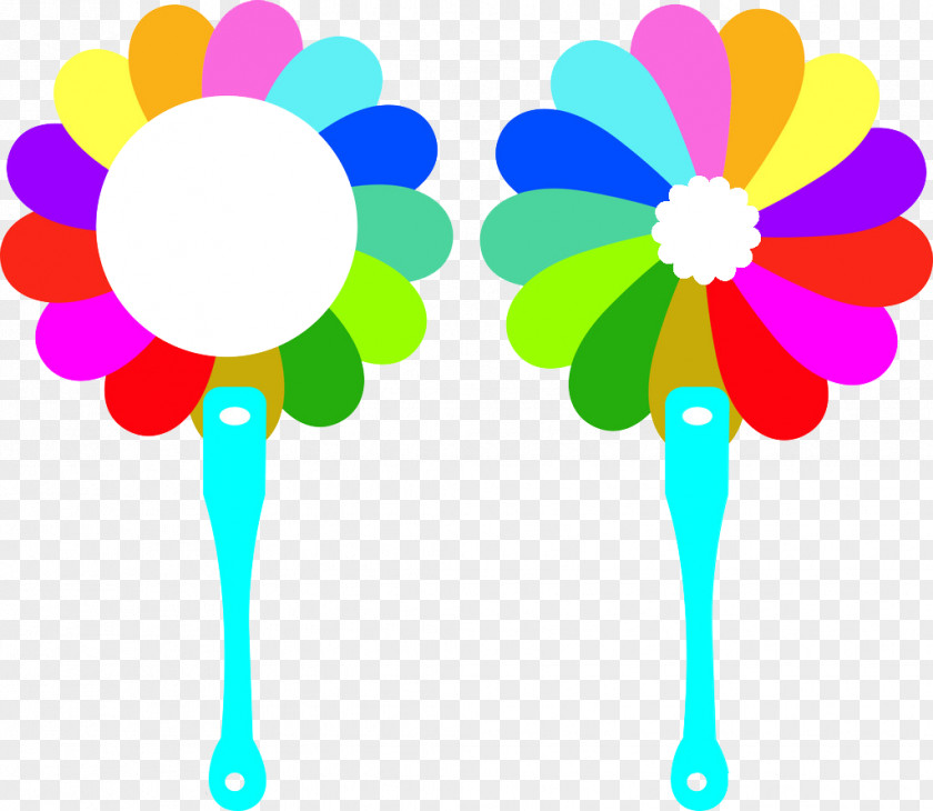 Colorful Flowers Kite Fans Hand Fan Clip Art PNG