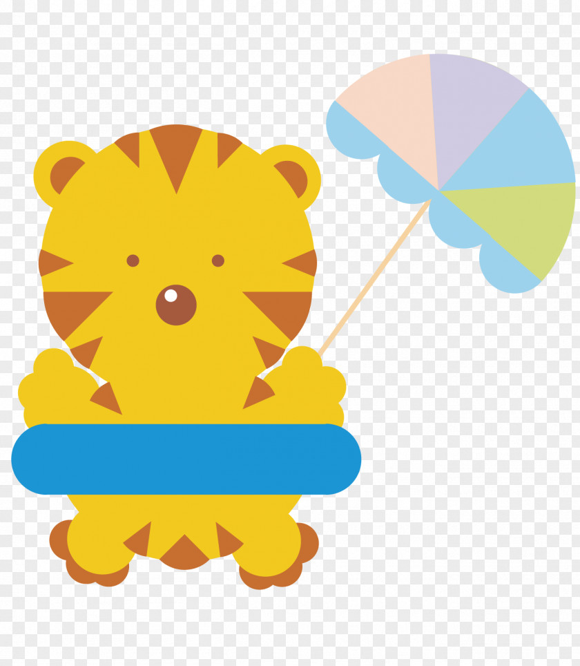 Cute Little Tiger Cartoon Illustration PNG