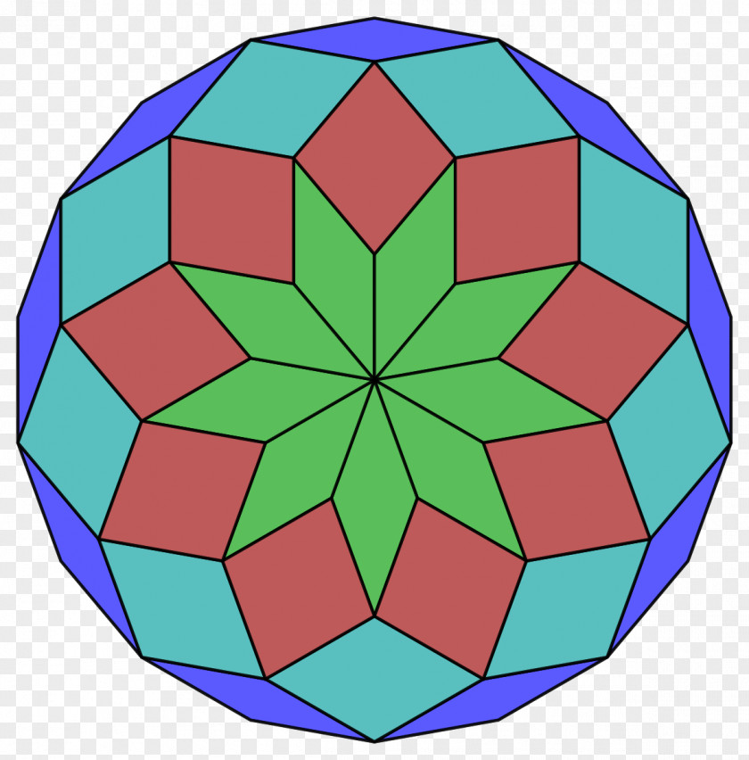 Dissection Badge Octadecagon Regular Polygon Symmetry Point PNG